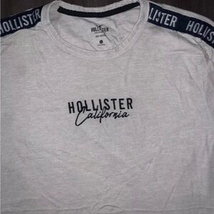 HOLLISTER Shirt Men's Large White Short Sleeve Spellout Logo